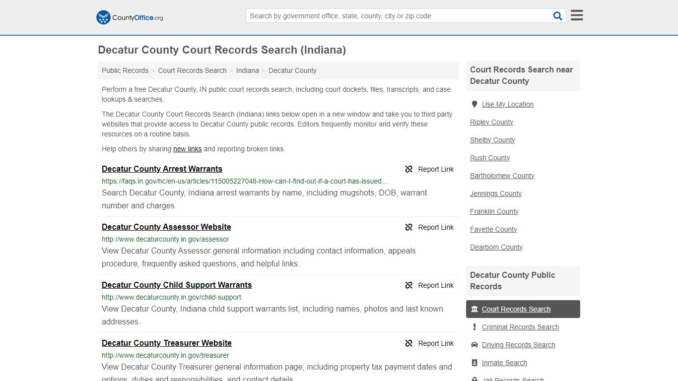 Decatur County Court Records Search (Indiana) - County Office